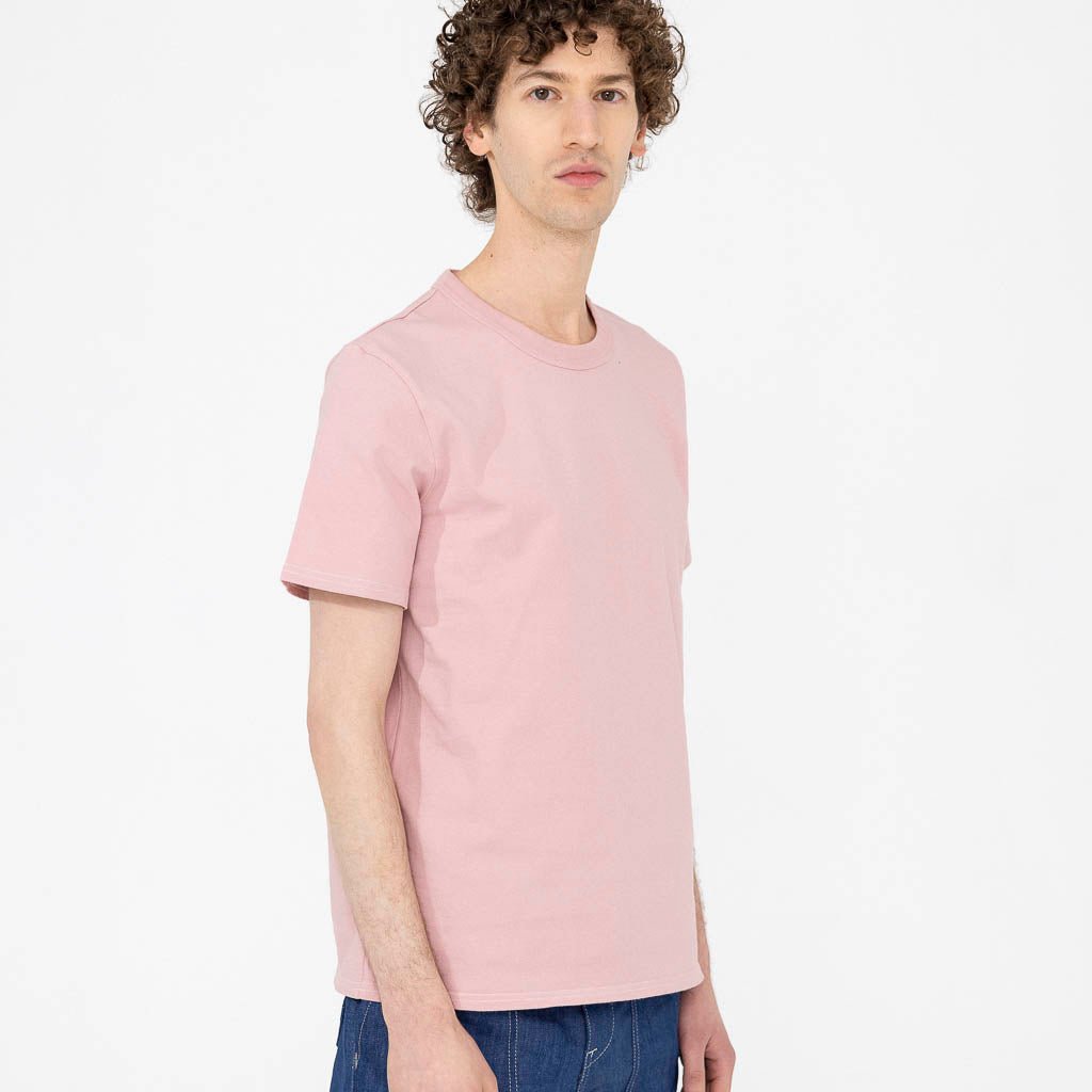 T-shirt homme col rond manches courtes rose made in France et éco-responsable