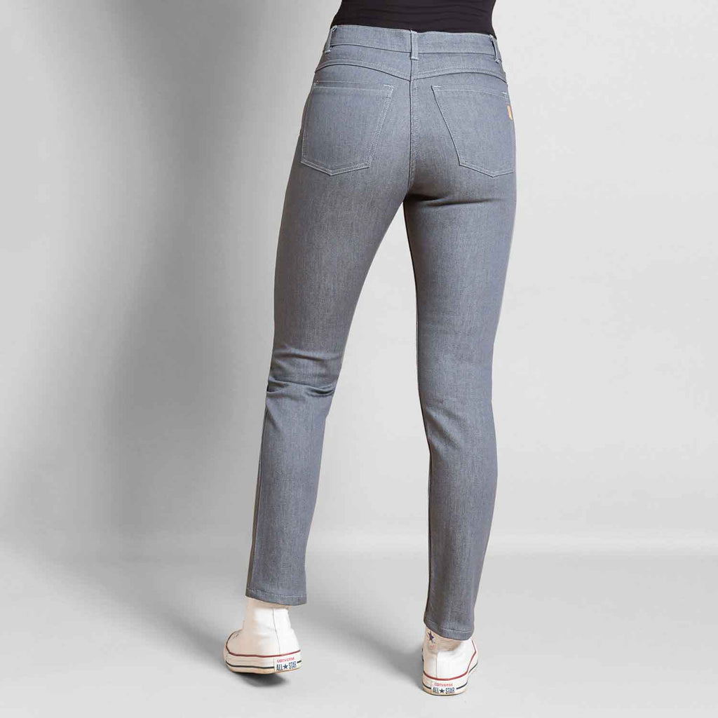 Jeans Dao Femme gris taille haute avec elasthane fabrication responsable