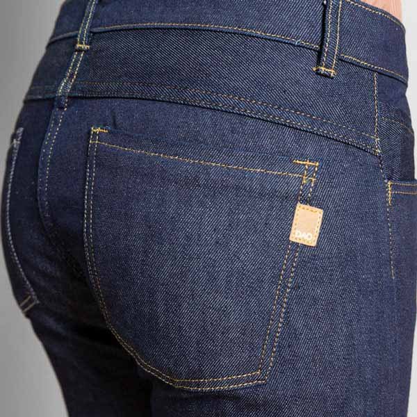 jeans femme coton bio bleu brut coupe slim taille normale durable