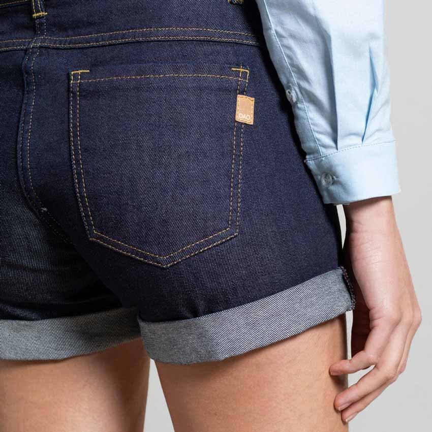 Short Dao en jeans pour femme taille haute detail poche arriere de qualité