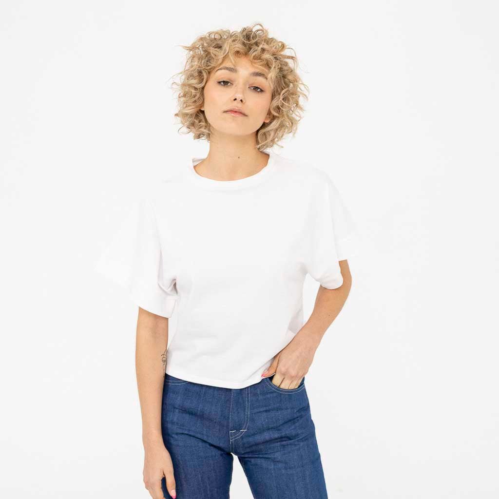 t-shirt blanc pour femme coupe ample fabriqué en France
