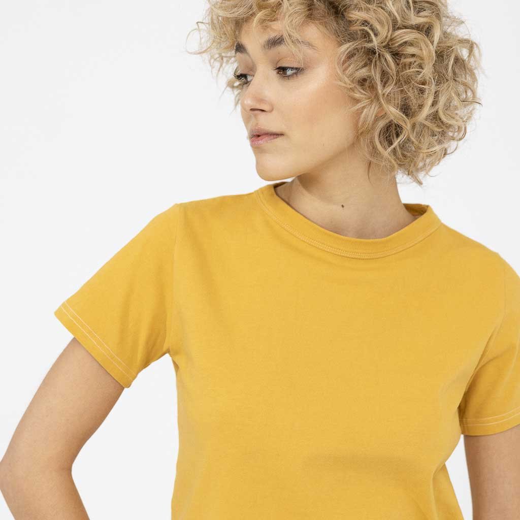 Tshirt col rond Dao Femme manche courte couleur jaune fabriqué en France