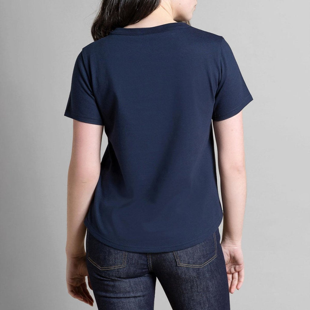 Tshirt pour femme col rond bleu Dao manche courte made in France