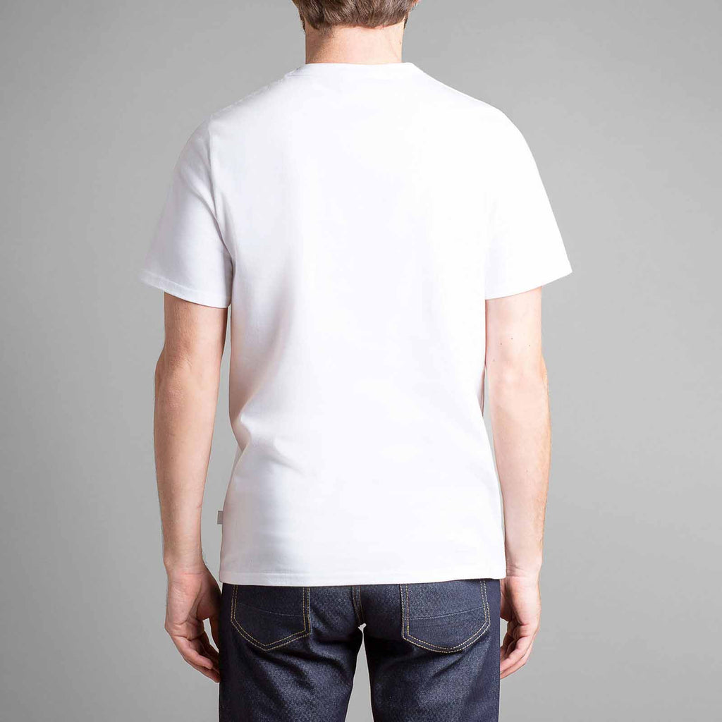 Tshirt pour homme Dao Col rond blanc manche courte vue de dos made in France
