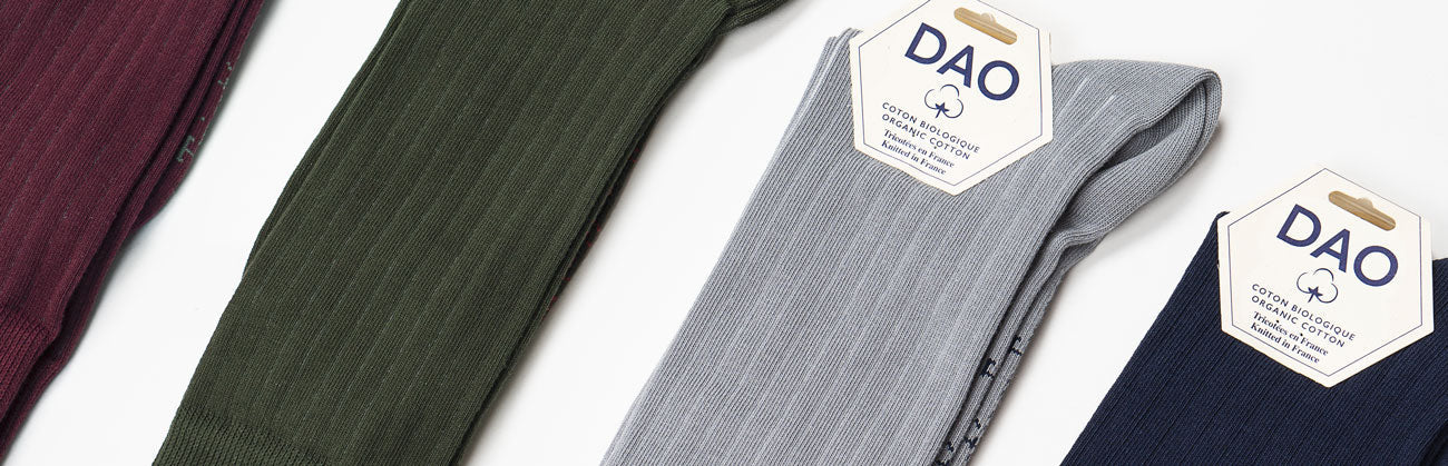Chaussettes unies bleu marine coton bio - Made in France - 43-46 / Bleu -  Dao Davy