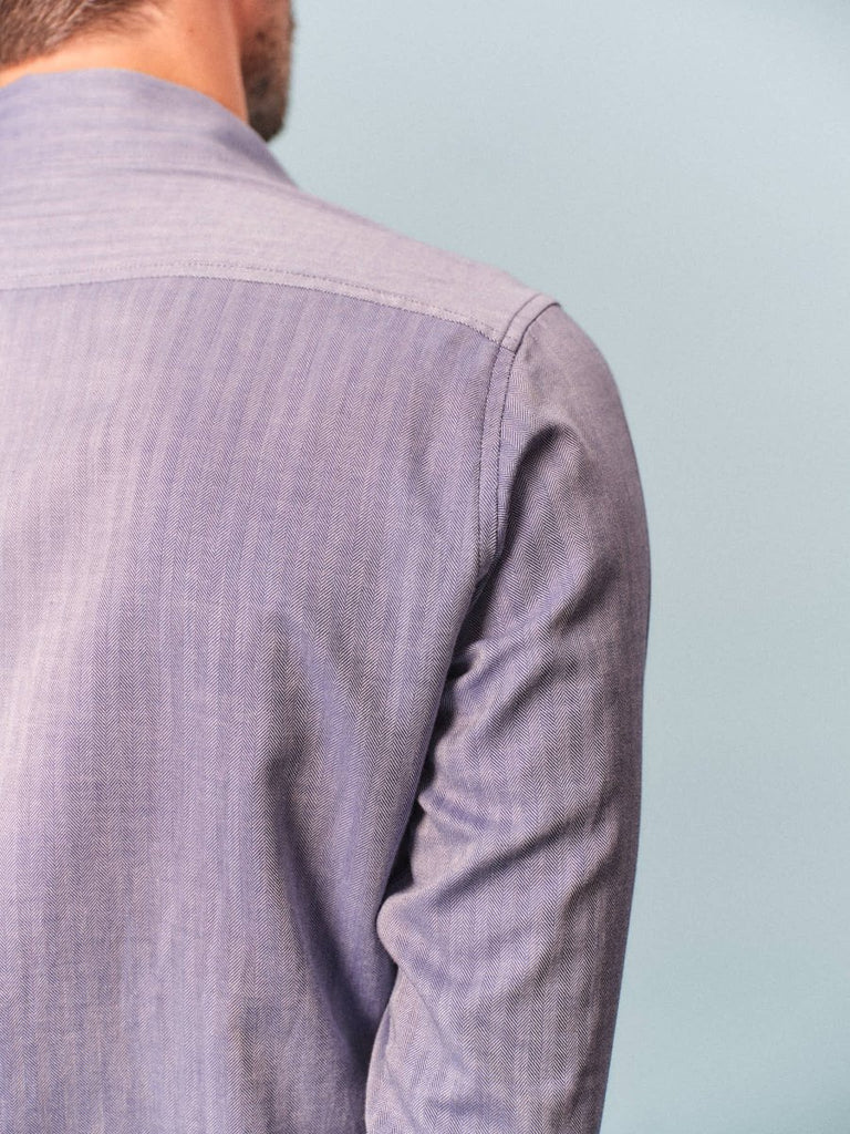 Chemise-homme-manches-longues-chevron-bleu-pierre-motif-made-in-france