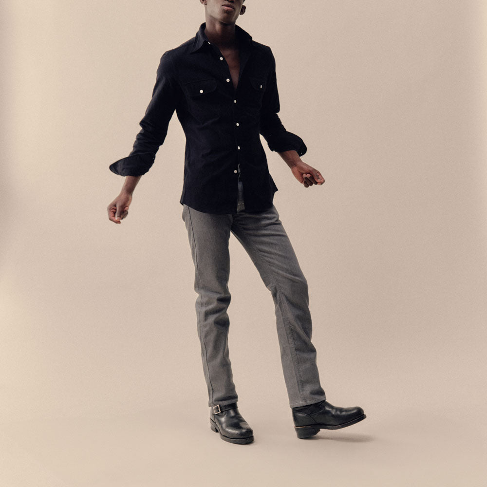 Jeans Albert Homme Gris Coupe Droite Fabriqué en France Dao Davy