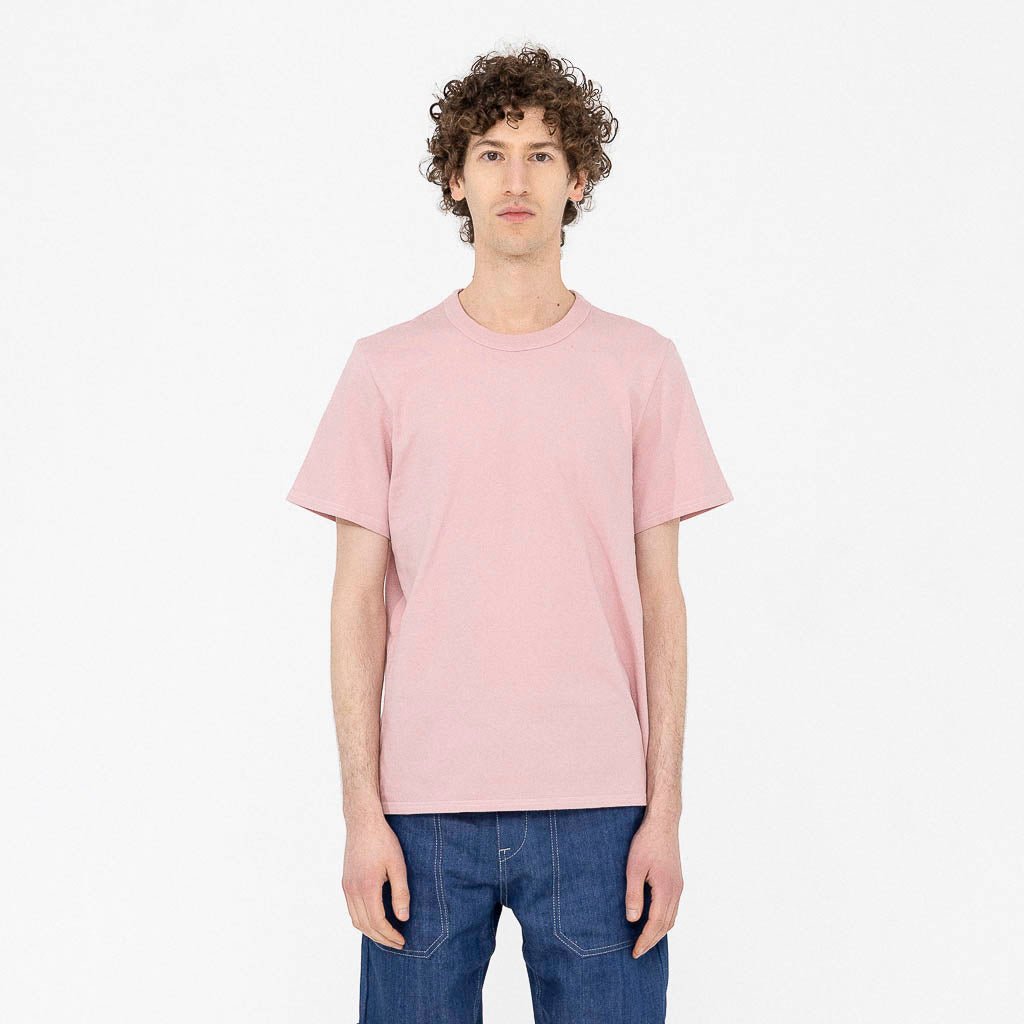 T-shirt homme col rond rose made in france éco-responsable vue de face