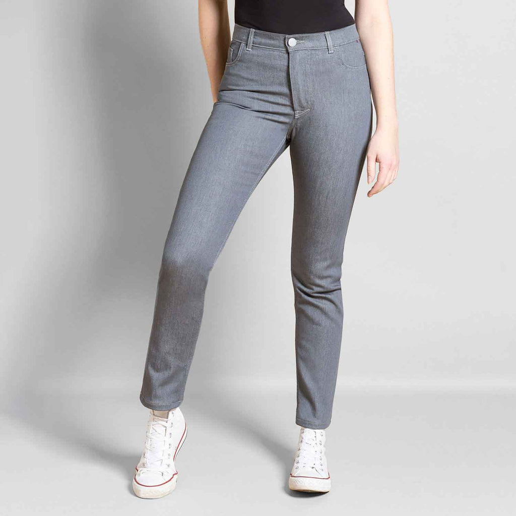 Jeans Dao pour femme gris slim taille haute avec elasthane eco responsable