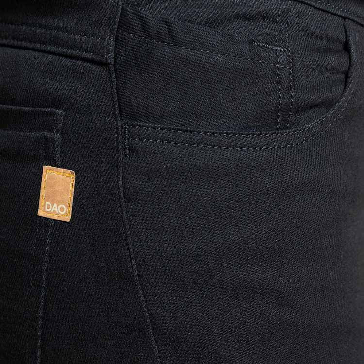Detail poche Jeans femme noir taille haute slim avec elasthane made in France