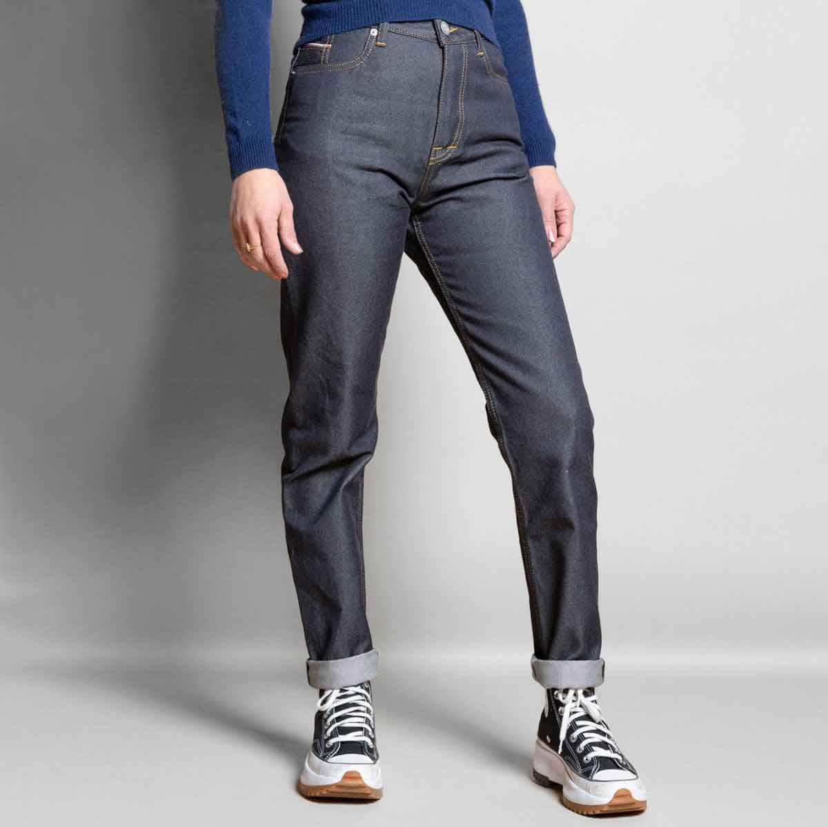 SHINEHUA Jean Femme Taille Haute Coupe Droite Straight Jeans