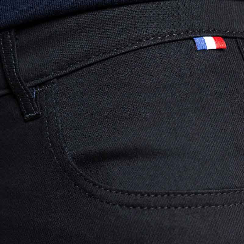detail poche jeans noir homme en coton fabrication responsable