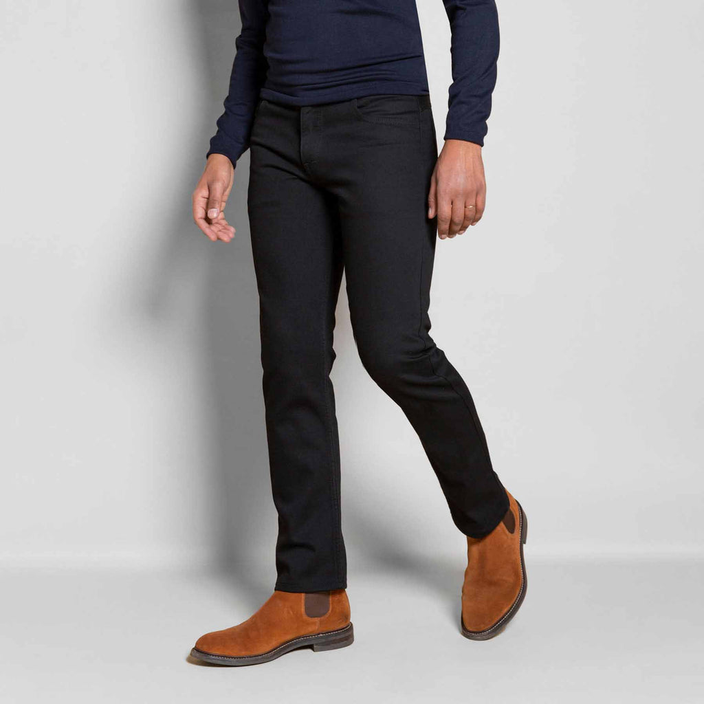 Jeans noir pour homme coton fabriqué en France coupe droite
