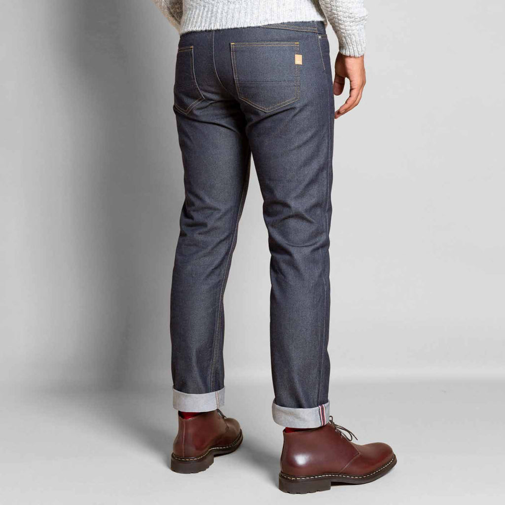 Jeans regular pour homme selvedge brut 14oz avec revers made in France