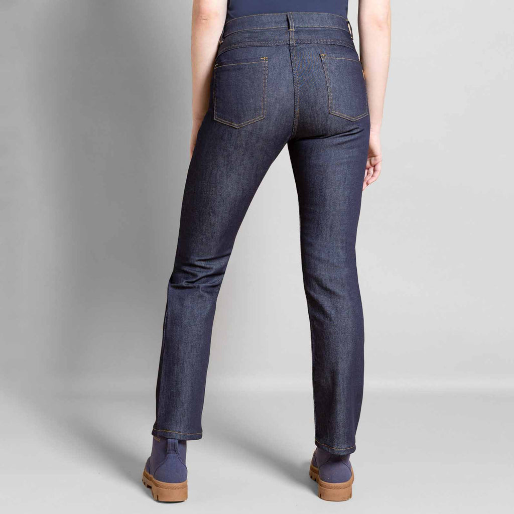jeans coupe droite pour femme bleu brut de qualité