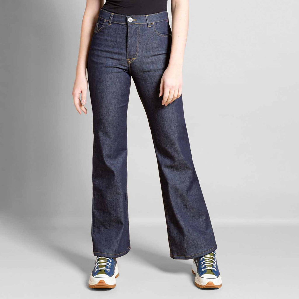Jeans pour femme Dao flare brut taille haute eco responsable