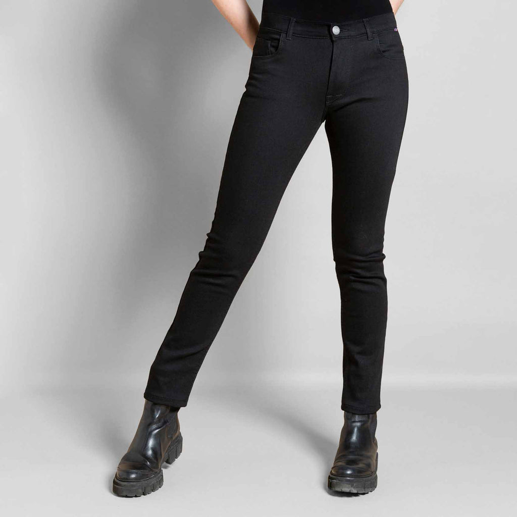 jeans femme noir coton stretch taille basse slim made in France