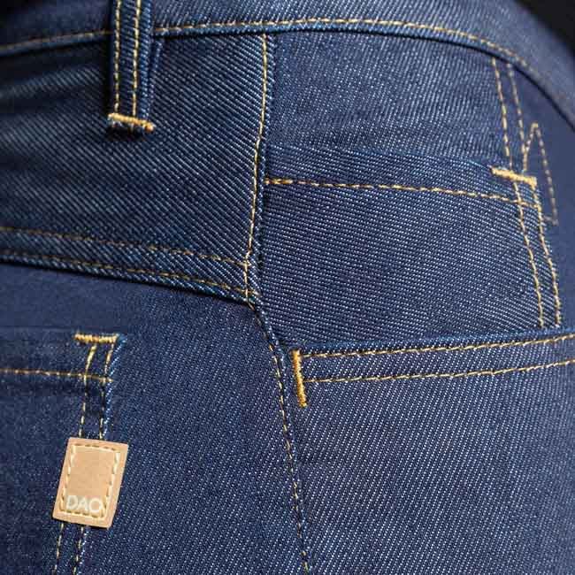 Detail poche jeans homme brut bleu coton bio fabriqué en France