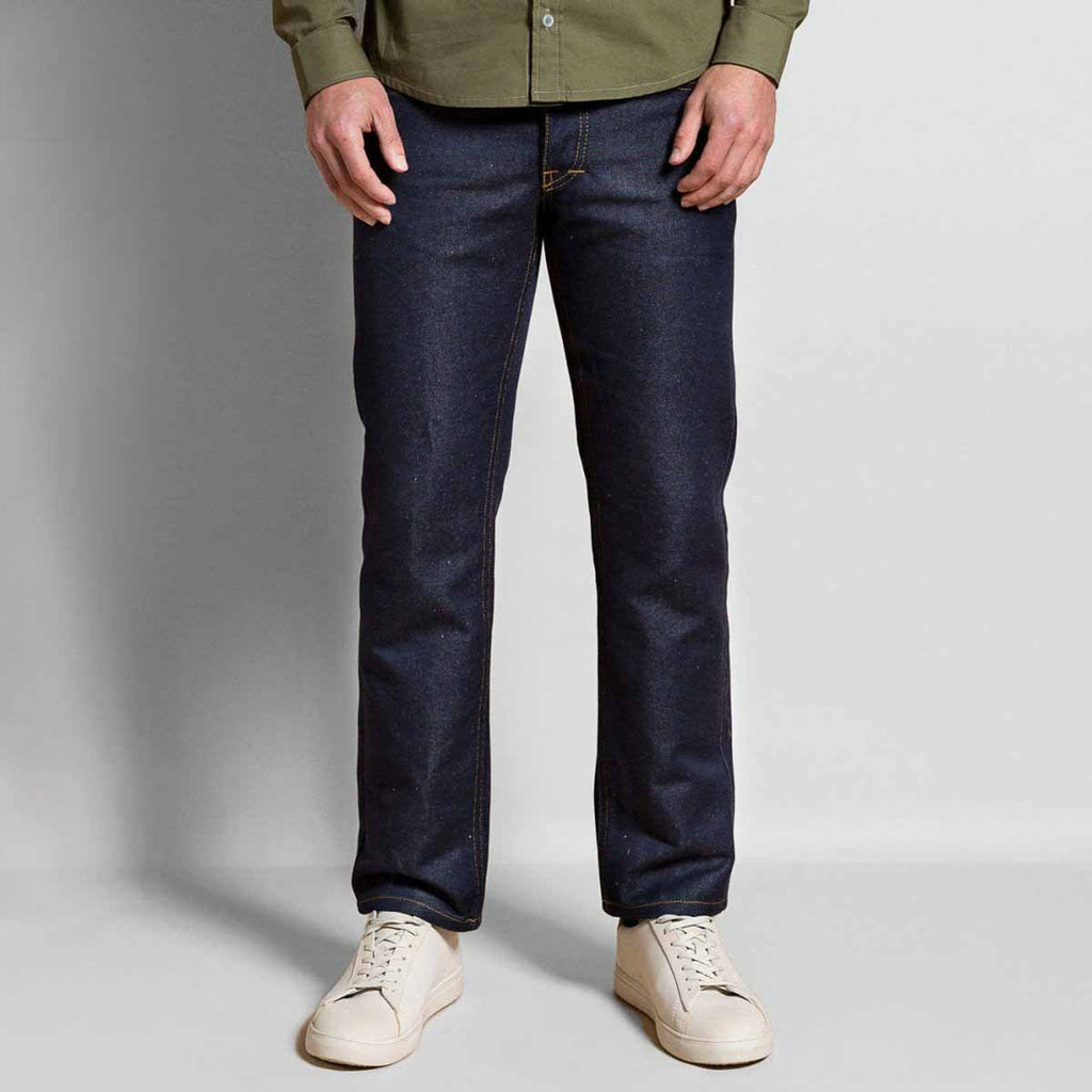 Jeans Pantalon pour homme en lin bleu droit fabriqué en France