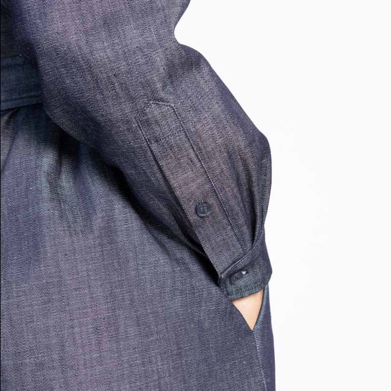 Robe chemise femme jeans Dao détail poignet boutonné made in France