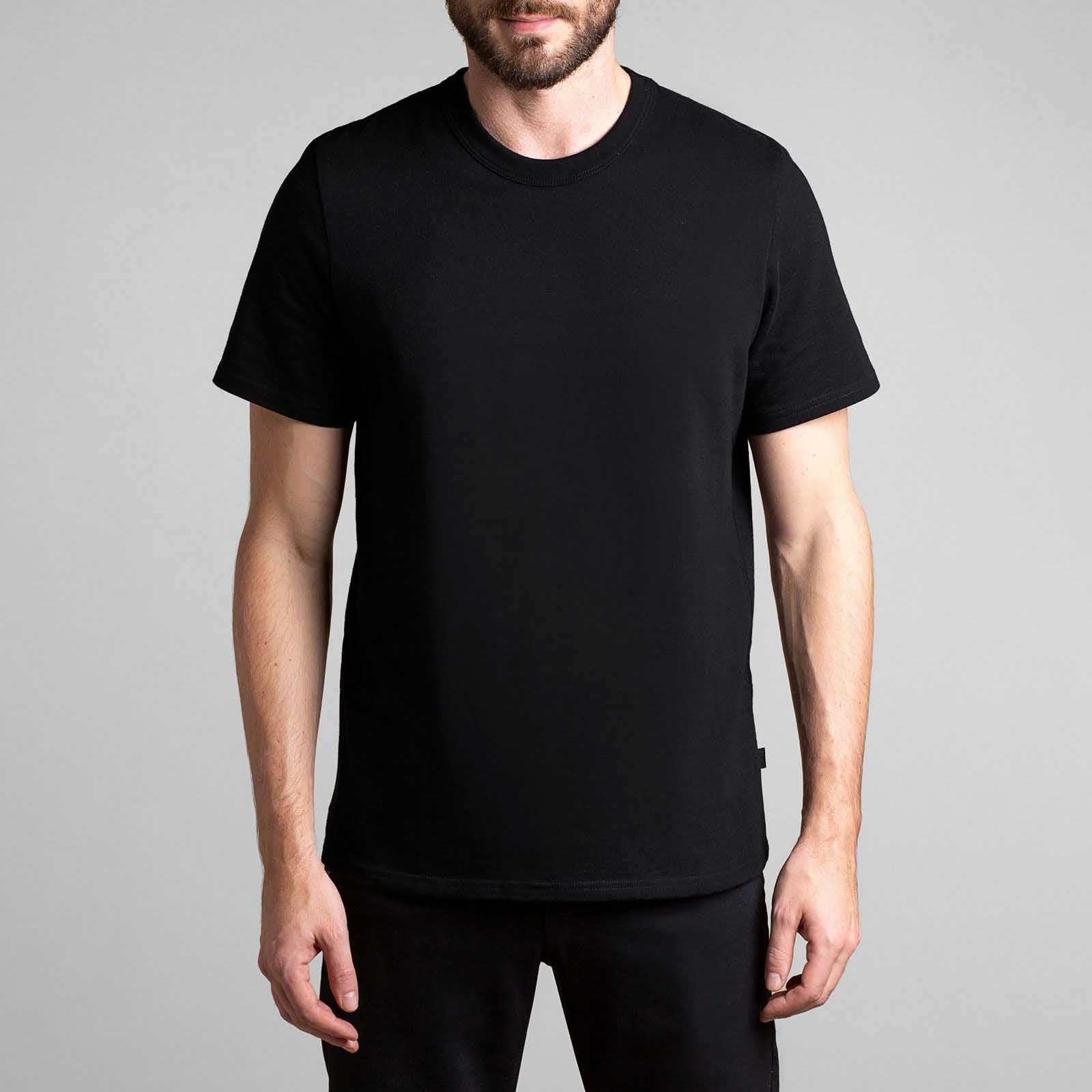 T-shirt manches courtes noir col rond en coton | 3 Suisses T-shirt manches courtes noir col rond en coton | 3 Suisses