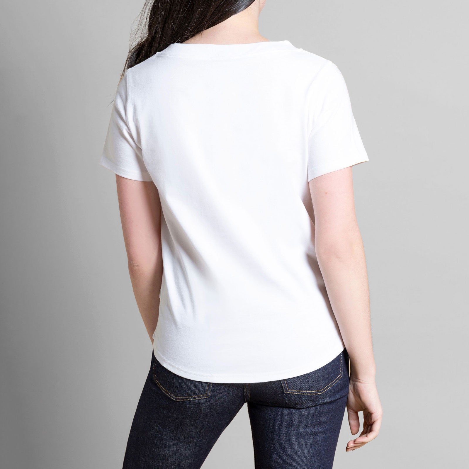 Tee Shirt Femme Col V Blanche Manches Courtes –