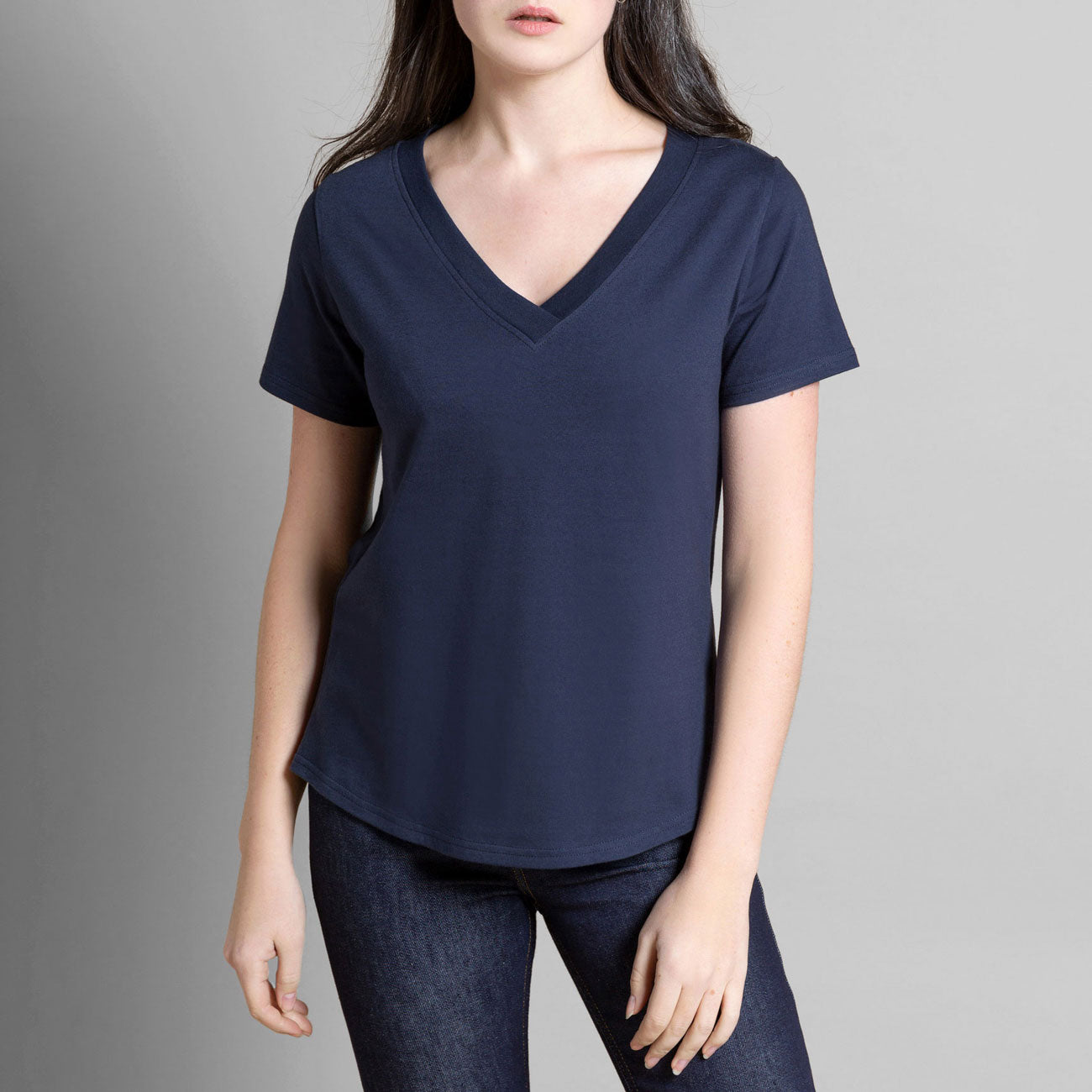 T-shirt GAP Femme XS Rayures Bleu Marine/blanc - Col V Coton - Neuf Avec étiquettes