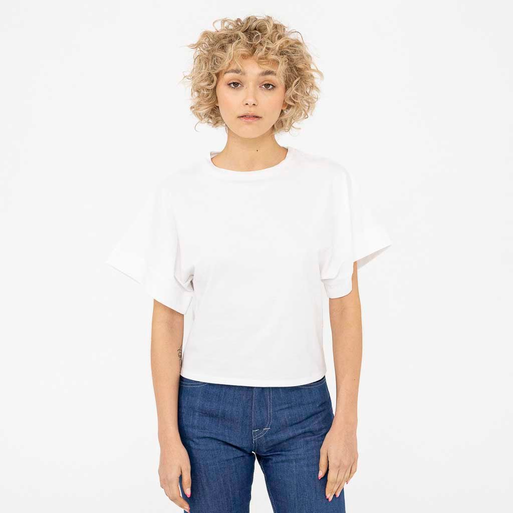 T-shirt blanc pour femme coupe ample made in france