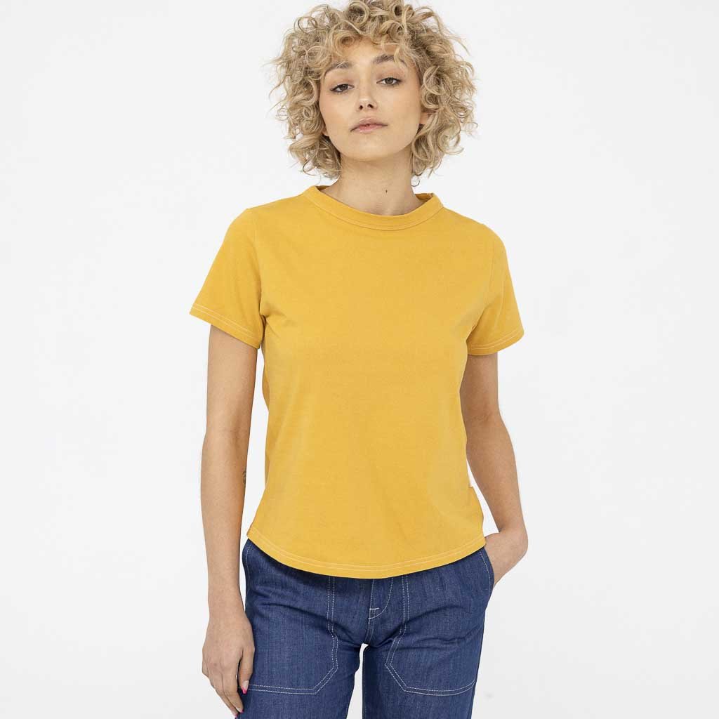 Tshirt col rond Dao Femme manche courte couleur jaune fabriqué en France