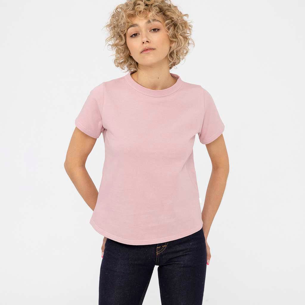 Tshirt col rond Dao Femme manche courte couleur rose fabriqué en France