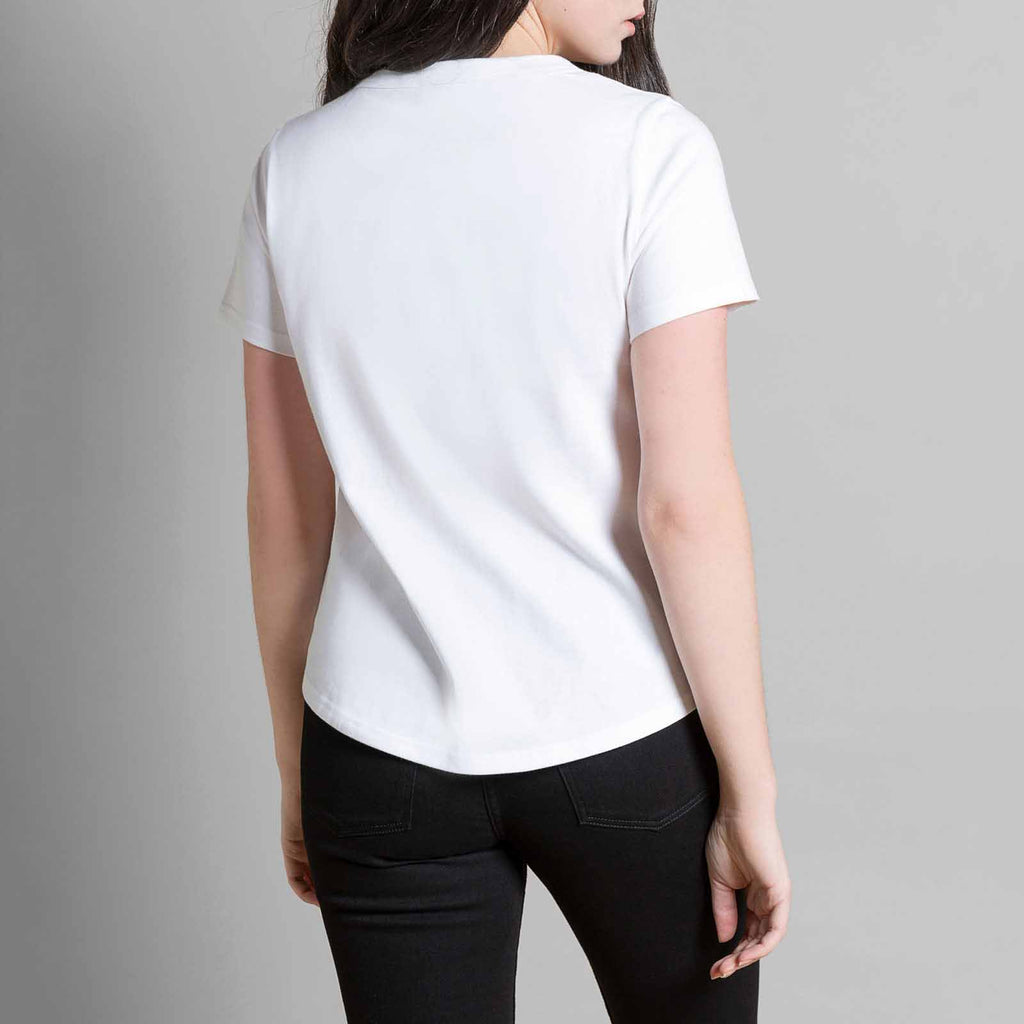 Tshirt col rond femme Dao de couleur Blanc manche courte vue de dos Made in France