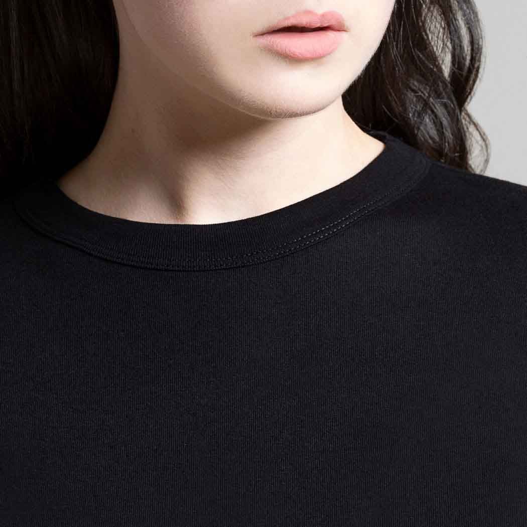 T-shirt femme éco-responsable col rond noir coton bio - Dao Davy