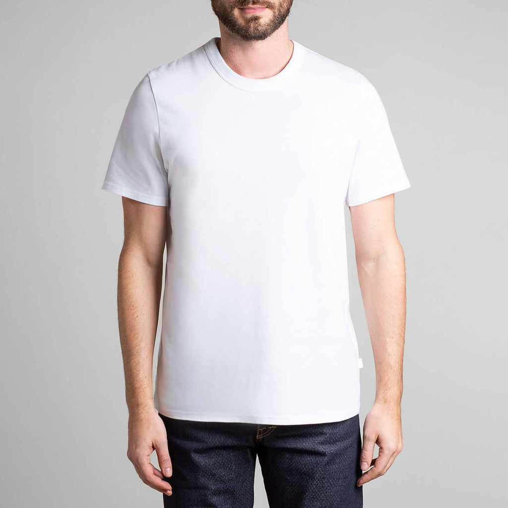 T-shirt homme col rond blanc coton bio - Made in France - Dao Davy