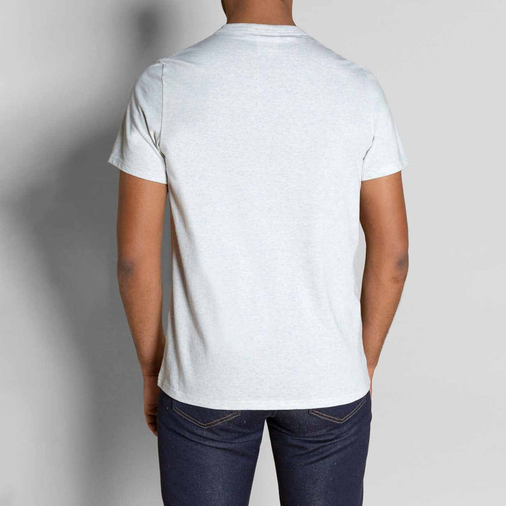 Tshirt pour homme Dao Col rond bleu chiné courte vue de dos made in France