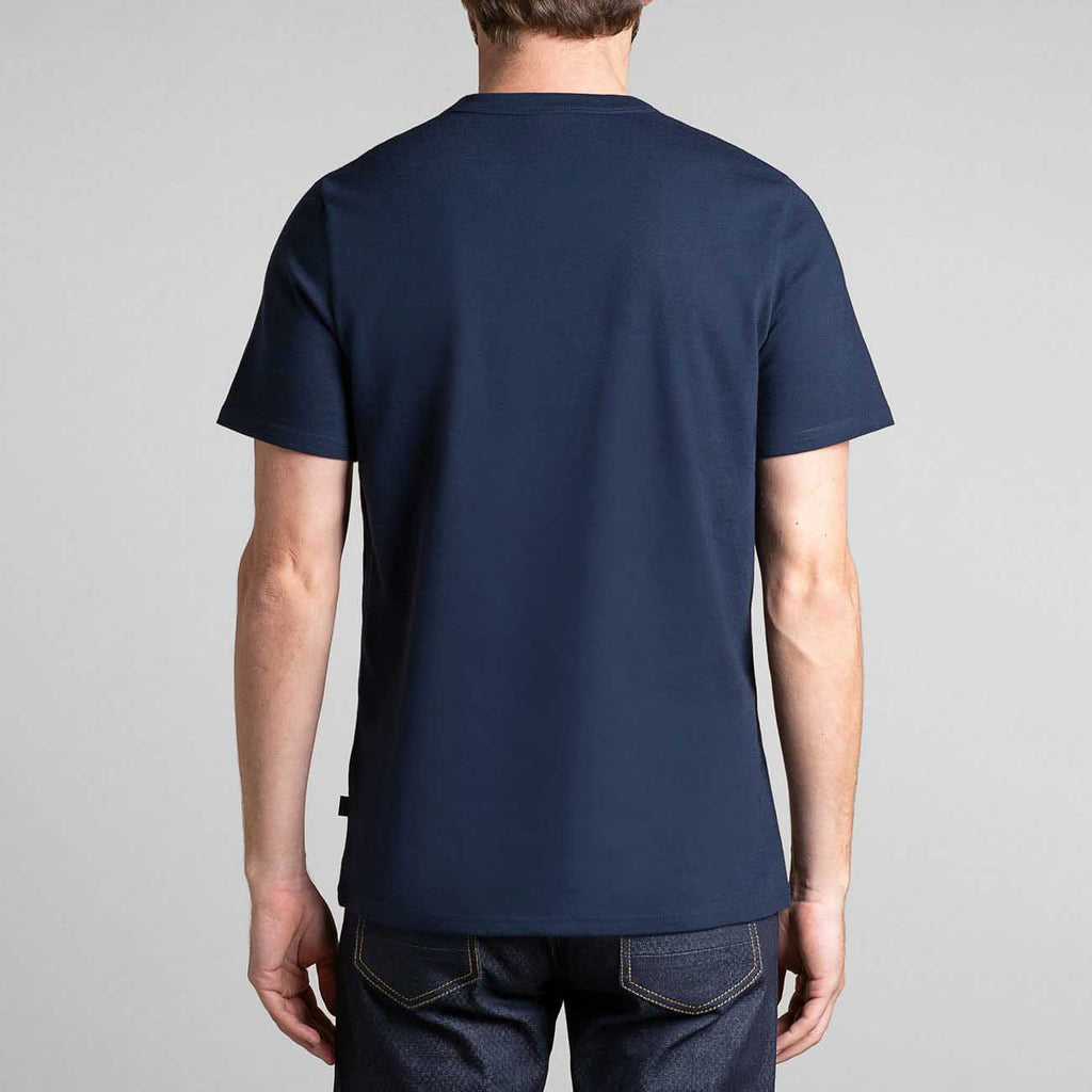Tshirt pour homme Dao Col rond bleu marine courte vue de dos made in France