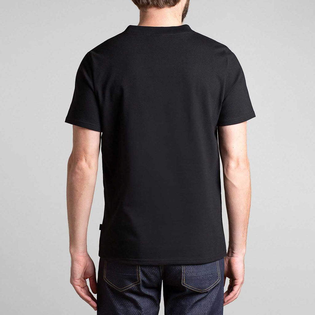Tshirt pour homme Dao Col rond noir courte vue de dos made in France
