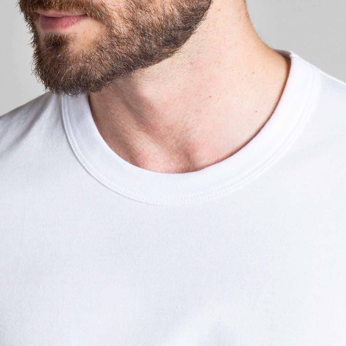 T-shirt manches longues col V blanc homme