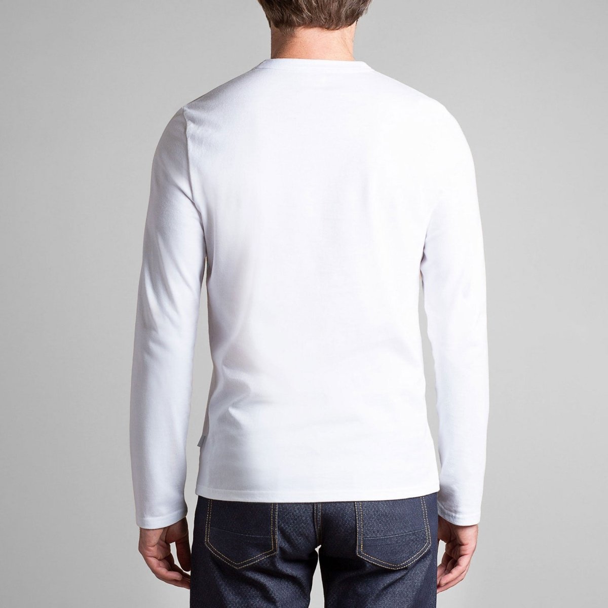 T-shirt manches longues blanc homme